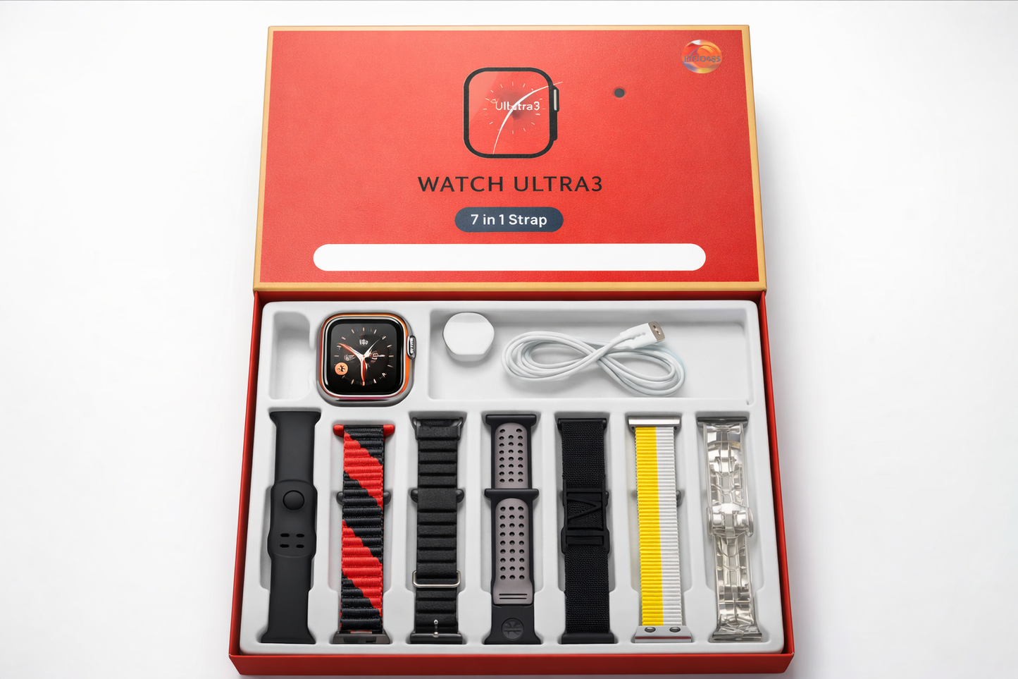 Ultra 3 Smartwatch (7-in-1 Strap Pack) Big 2.01" Display