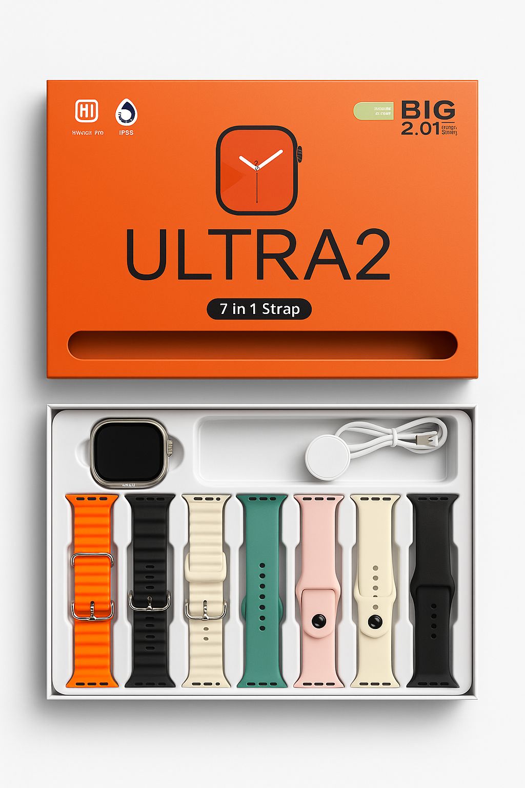 Ultra 2 Smartwatch (7-in-1 Strap Pack)  Big 2.01" Display
